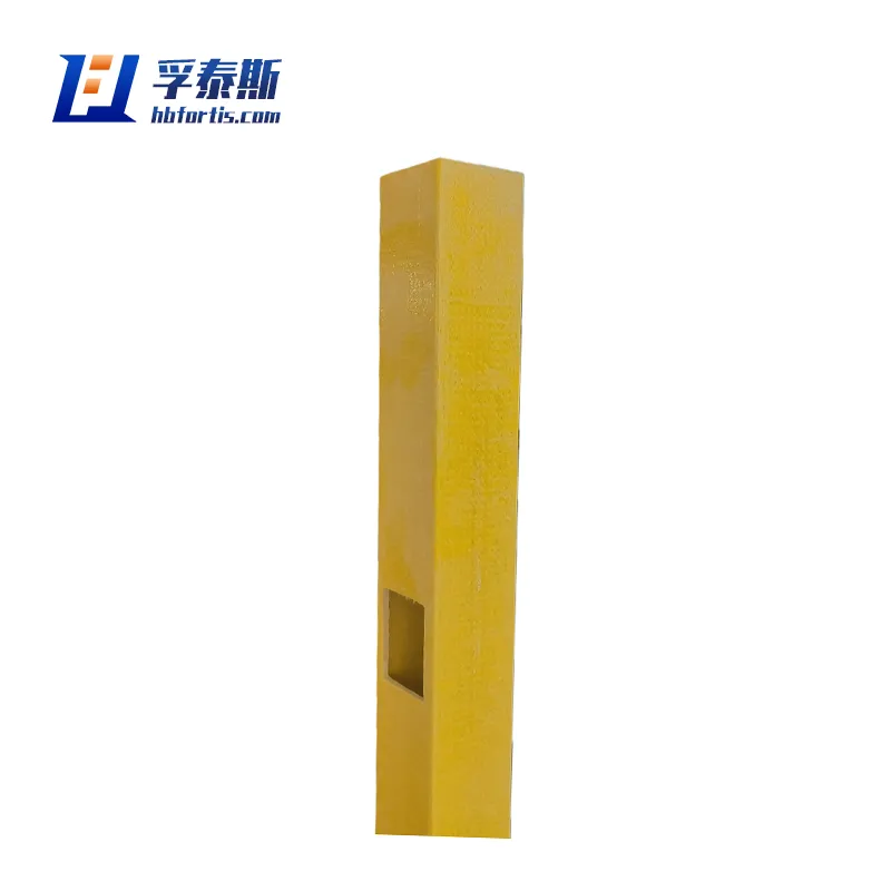 Tubo rectangular de fibra de vidrio GFRP FRP para soporte de equipo, marco de ventana de cerca de ba