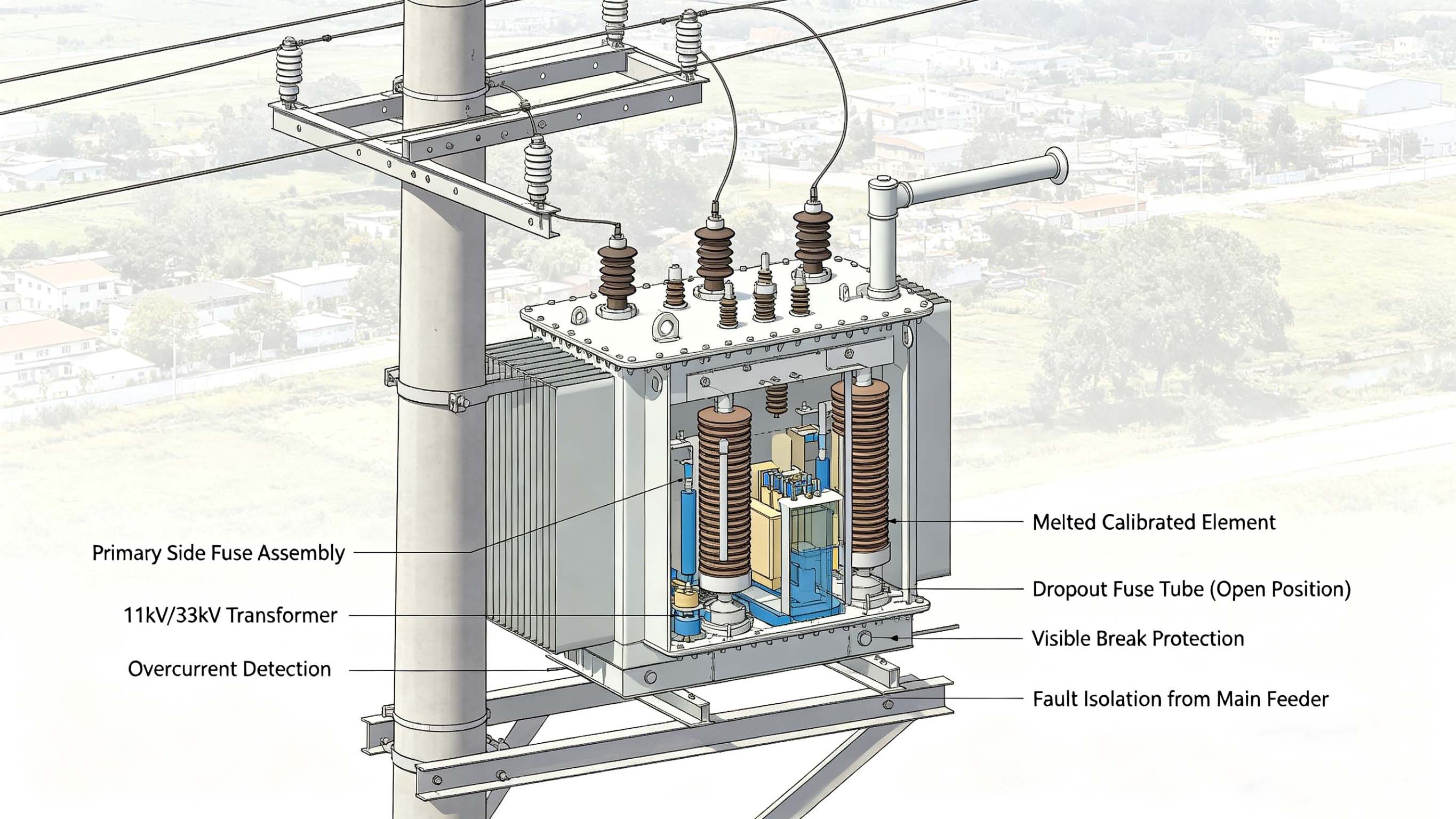 Conjunto de fusibles completo para sistema de energía eléctrica para transformador de distribución FT-CFA1 al proveedor de China