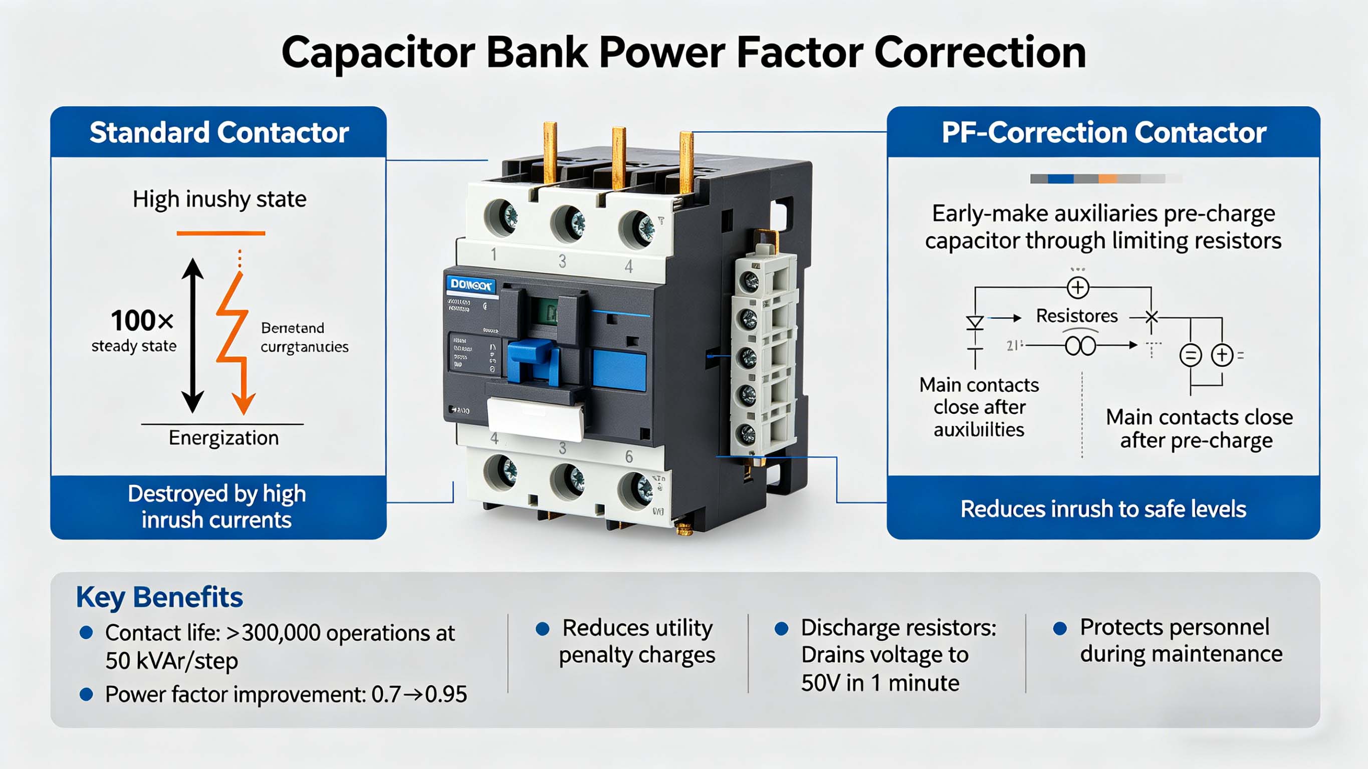 Contactor de sistema de energía eléctrica para control de motor de inducción trifásico F-C1 a exportador de China