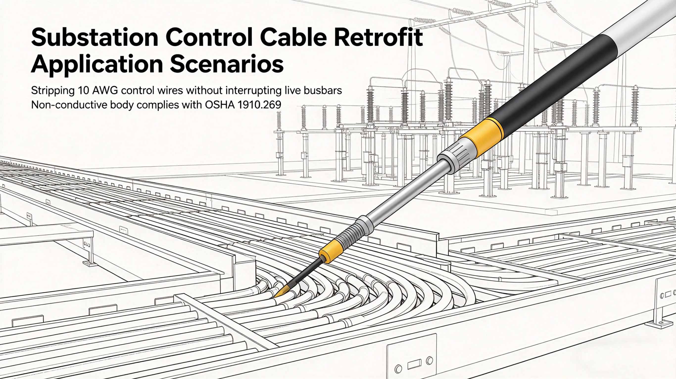 Varilla operativa para pelado de cables aislada del sistema de energía eléctrica FT-IWSO1 a la fábrica de China